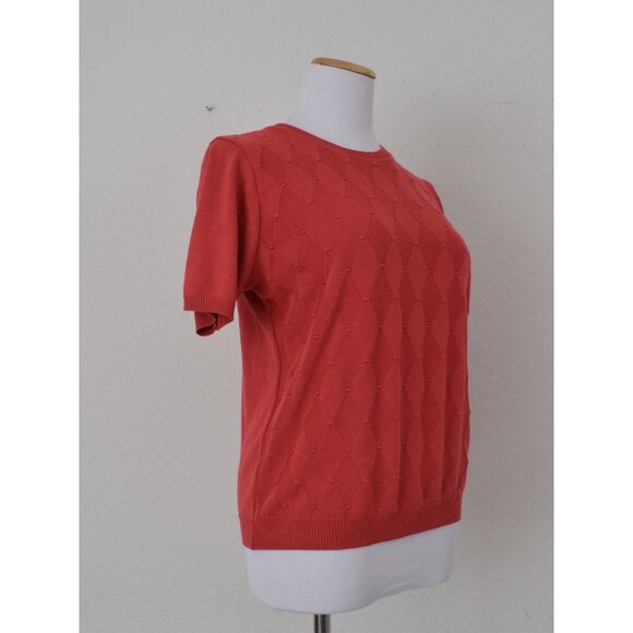 Vintage 80s Pullover Salmon Knit Top | size PL - Picture 4 of 10